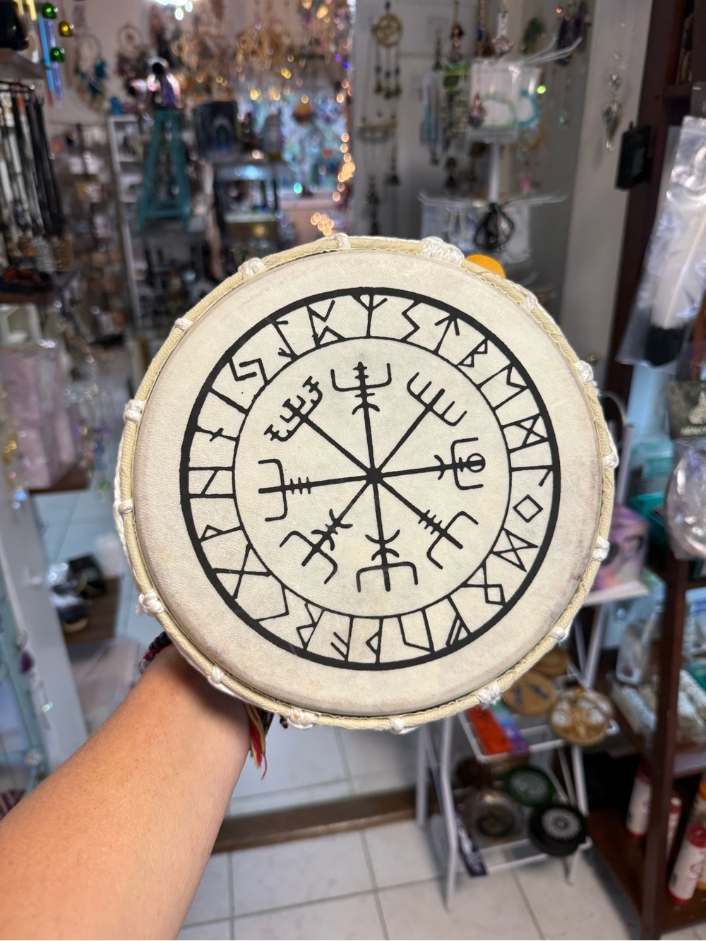 Runic Symbols Drum with Mallet